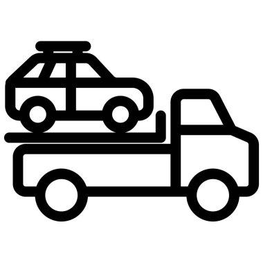 Basit kamyon simgesi, vektör illüstrasyonu