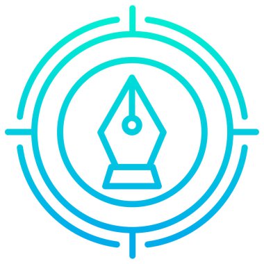 Beyaz arkaplandaki basit vektör simgesini hedef al