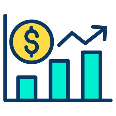 Basit iş grafik simgesi, vektör illüstrasyonu