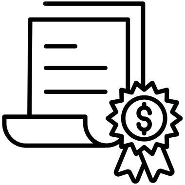 Beyaz arkaplanda basit sertifika vektör resimlemesi