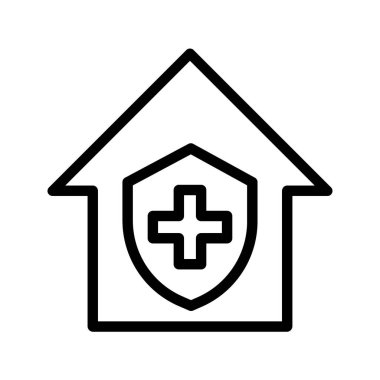 Beyaz arkaplanda ev veya evin basit vektör simgesi