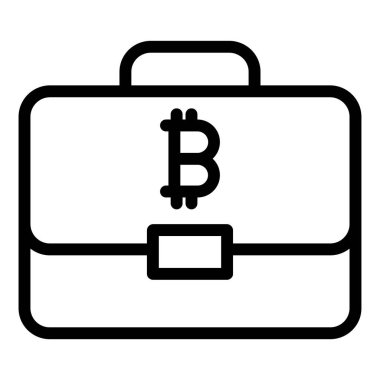 evrak çantası minimalist vektör simgesi beyaz üzerinde izole