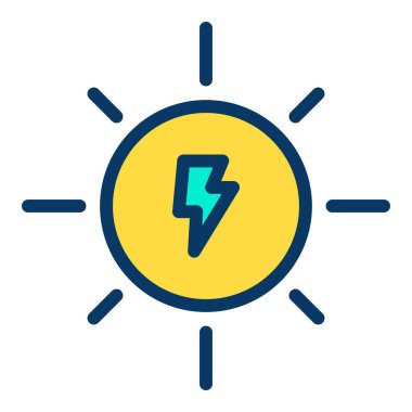 Güneş, beyaz arkaplanda basit vektör simgesi