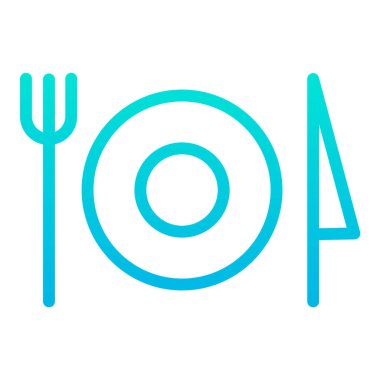 Akşam yemeği web simgesi, vektör illüstrasyonu