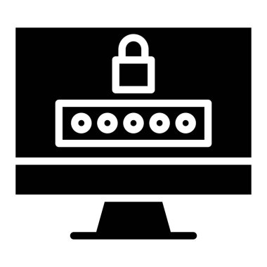 Şifre basit simge, vektör illüstrasyonu