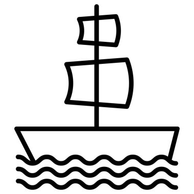 Gemi. Web simgesi basit illüstrasyon