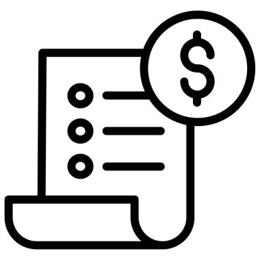 Bill, minimalist vektör simgesi beyaza izole edildi