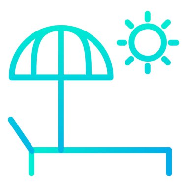 Beyaz arkaplanda basit plaj vektör resimleme