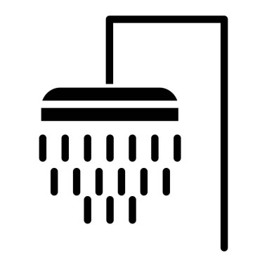 Duş simgesi, minimalist vektör simgesi beyaz üzerine izole edilmiş