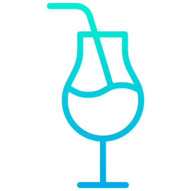 Kokteyl web simgesi vektör illüstrasyonu