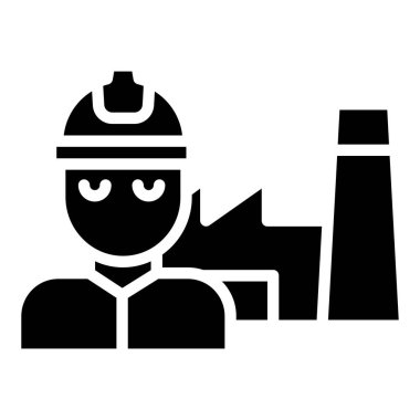 Basit fabrika simgesi, vektör illüstrasyonu