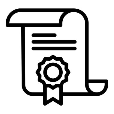 Sertifika. Web simgesi basit illüstrasyon