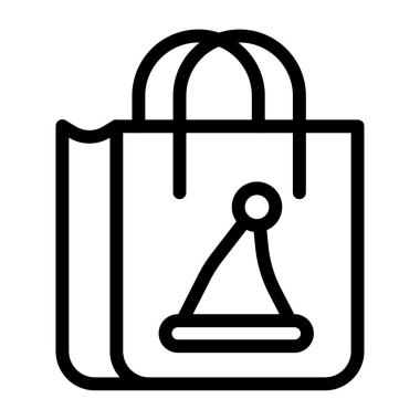 Alışveriş poşeti simgesi, vektör illüstrasyonu