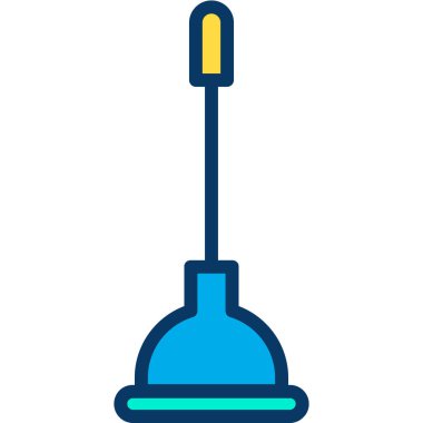 Tesisatçı minimalist vektör simgesi beyaz üzerine izole edildi 