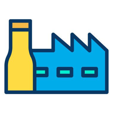 Fabrika. Web simgesi basit illüstrasyon