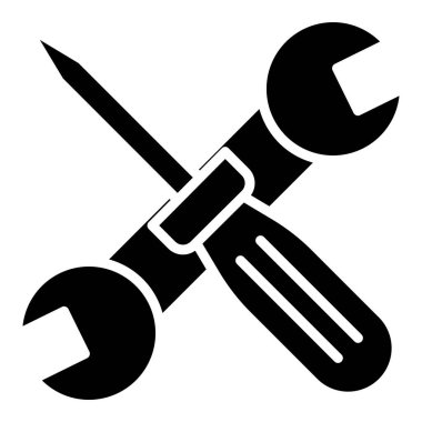 Beyaz arkaplanda basit vektör simgesi araçları