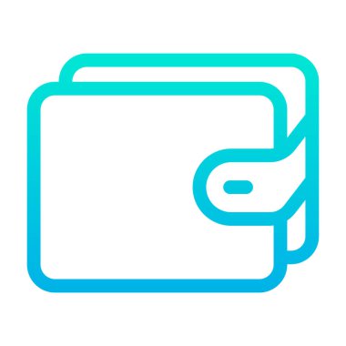 Basit cüzdan simgesi, vektör çizimi