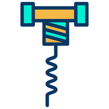 Tirbuşon. Web simgesi vektör illüstrasyonu