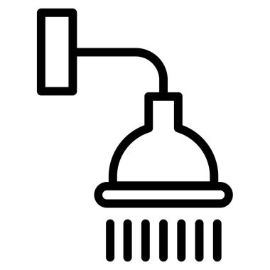 Duş simgesi, minimalist vektör simgesi beyaz üzerine izole edilmiş