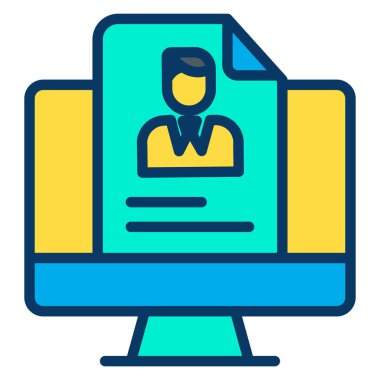 Basit UI profili simgesi, vektör illüstrasyonu