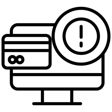 Bilgisayar. Web simgesi basit illüstrasyon, Bilgi Çevrimiçi Ödeme 