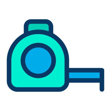 Teyp web simgesi basit vektör illüstrasyonu ölçülüyor