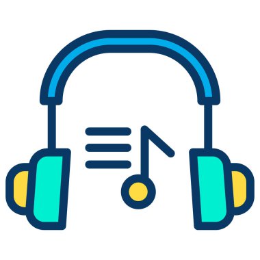 Dinleyen Müzik Ağı simgesi basit vektör illüstrasyonu