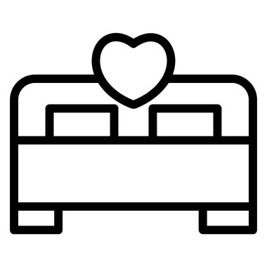 yatak ikonu vektör illüstrasyonu