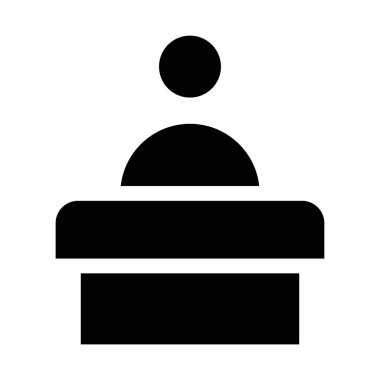 Kişi konuşması, beyaza izole edilmiş minimal vektör simgesi