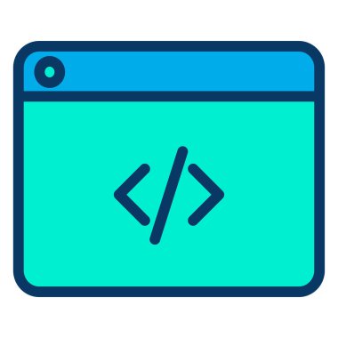 Kodlama. Web simgesi basit illüstrasyon