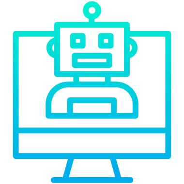 robot. Web simgesi basit illüstrasyon 