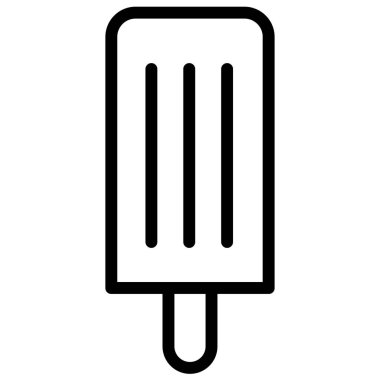 Dondurma minimalist vektör simgesi beyaza izole edildi