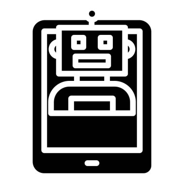 robot. Web simgesi basit illüstrasyon 