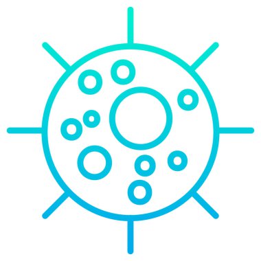 Beyaz arkaplanda basit virüs vektör simgesi