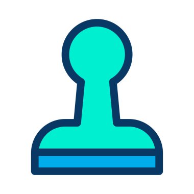 Beyaz arkaplanda izole edilmiş minimalist vektör simgesini damgala