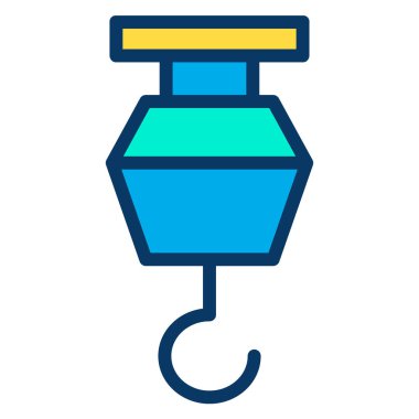 Vinç, inşaat konsepti vektör simgesi