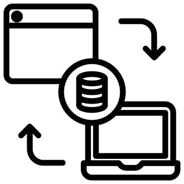dizüstü bilgisayar simgesi, vektör illüstrasyonu