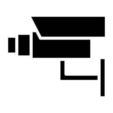 cctv simgesinin siyah ve beyaz vektör illüstrasyonu