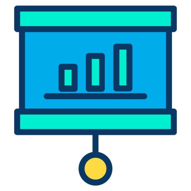 Sunum minimalist vektör simgesi beyaza izole edildi 