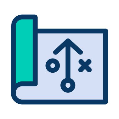 Strateji konsepti, beyaza izole edilmiş minimal vektör simgesi