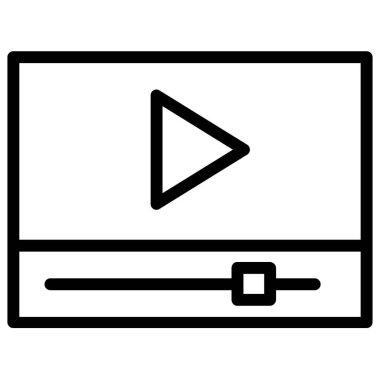 medya oyuncusu. Web simgesi basit illüstrasyon 