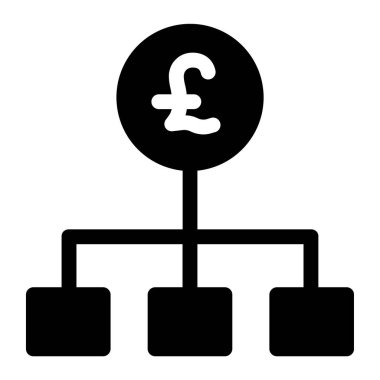 Beyaz üzerinde izole edilmiş pound minimalist vektör simgesi 