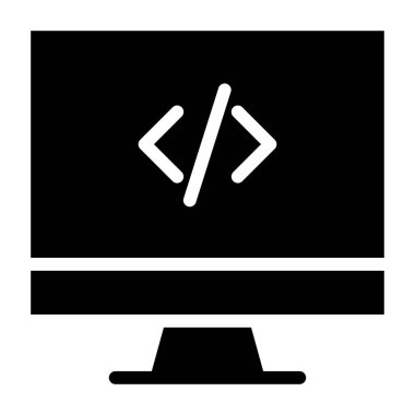 Bilgisayar. Web simgesi basit illüstrasyon