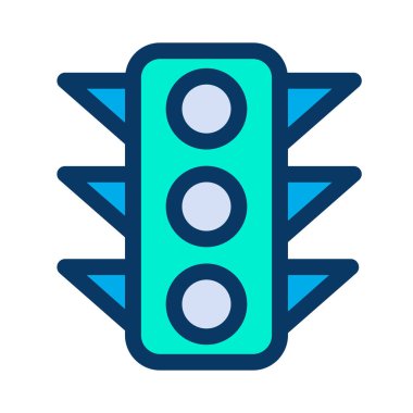 Trafik ışıkları düz vektör simgesi