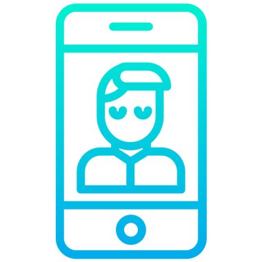 Man call web simgesi basit vektör illüstrasyonu