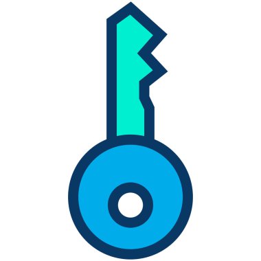 Basit anahtar konsept simgesi, vektör illüstrasyonu