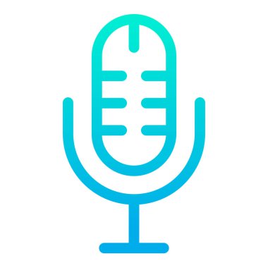 Mikrofon web simgesi basit vektör illüstrasyonu