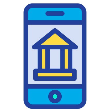 Mobil bankacılık, beyaz arkaplanda basit vektör simgesi