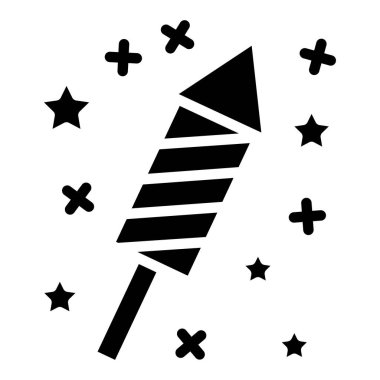 Havai fişekler. Web simgesi basit illüstrasyon