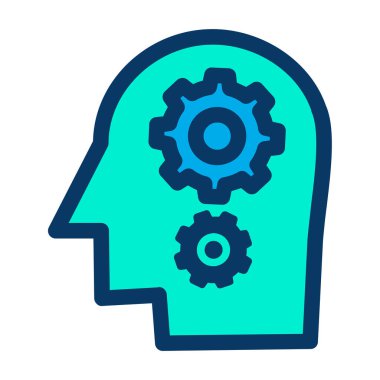 Beyazda izole edilmiş beyin fırtınası, minimal vektör simgesi